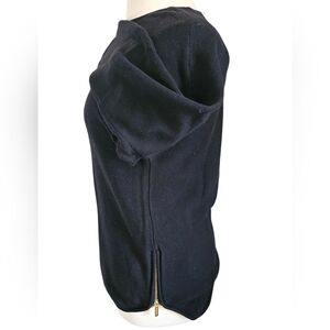 Michael Kors Black Long Sleeve Sweater With Two Golden Zipper Sides Accents.